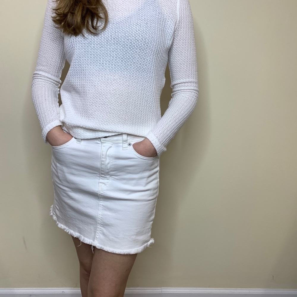 White Jean Skirt